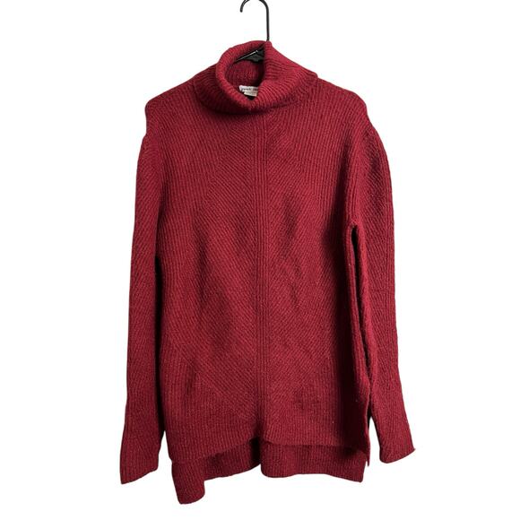 NWT Sweet Romeo Burgundy Fuzzy Sweater Turtleneck S Small Comfy Cozy Casual - Picture 2 of 6
